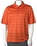 PGA Tour Men's Short Sleeve Poly Performance Golf Stripe Shirt, Burnt Sienna, XX-Large