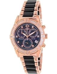 Swiss Precimax Womens Desire Elite Ceramic Diamond SP13303 Black Ceramic Mother-Of-Pearl Dial Swiss Quartz Watch