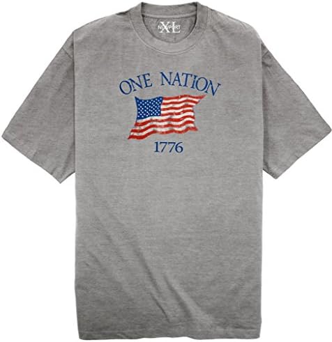 Tall Men's NewportXL Printed T-Shirt ONE NATION - GRAY 3XLT #959D-HG