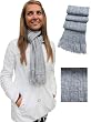 Handmade Winter Alpaca Natural Fiber Scarf - Cable Design in Marble Gray (Long/women/men)