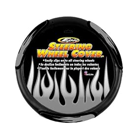 PlastiColor 006371 Epic Style Gray Flames Steering Wheel Cover