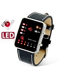 Promise 14-LED Date Time Fashion Wrist Watch with Leather Band (Battery include)