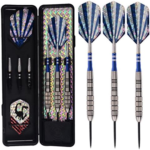 Kingrich 30 Grams Steel Tip Tungsten Darts 95% Tungsten, Spin Dart Shafts and Slim Flights