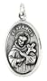 Sterling Silver St. Francis Medal Pendant 15/16" X 5/8" (24 mm X 16 mm).