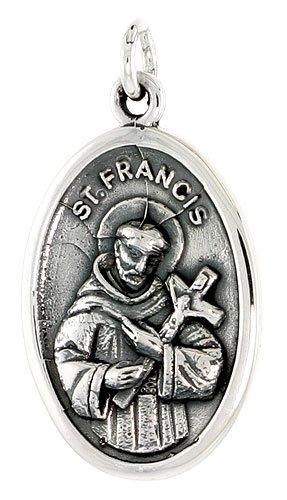 Sterling Silver St. Francis Medal 15/16