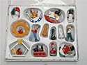 Set of 14 traditional christmas wooden tree decorations