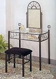 Black Wrought Iron Sunburst Design Vanity Set by Coaster Furniture