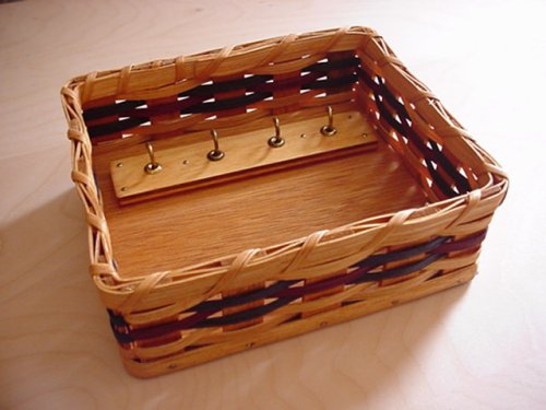 Amish Handmade Primitive Country Key Ring Basket. Includes a Leather Loop to Hang From the Wall. This Is the Perfect Solution for Those Who Are Always Losing Their Keys. Measures 7 1/2
