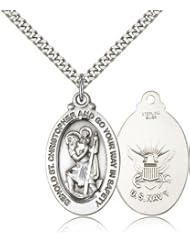 St. Christopher Navy Medal, Sterling Silver