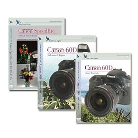 Blue Crane Digital Canon 60D DVD 3 Pk Volume 1 & 2 and Speedlite Flash Training