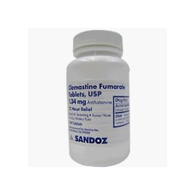 Clemastine Fumarate 1.34Mg Antihistamine Tablets by Sandoz, USP - 100 Ea 3 PACK