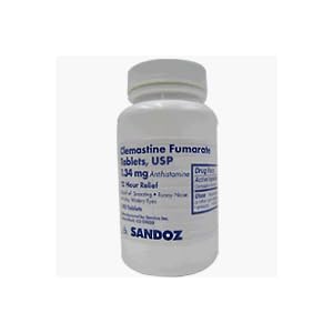Clemastine Fumarate 1.34Mg Antihistamine Tablets by Sandoz, USP - 100 Ea 3 PACK by SANDOZ PHARMACEUTICALS