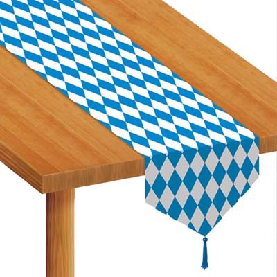 Oktoberfest Table Runner with Bavarian Check