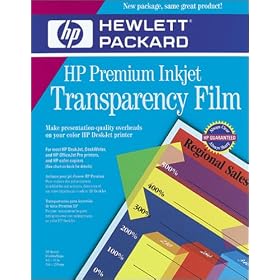 Hewlett Packard C3834A Premium InkJet Transparency Film 50 Sheets