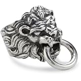 King Baby Lions Head Sterling Silver Ring, Siz