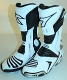 DIADORA XTREME PRO MOTORCYCLE BOOTS RACE MOTORBIKE BOOT WHITE EURO 42 / UK 8 J&S