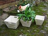 Review Fields of Blue  / Distressed Wooden Garden Planter set