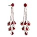Pugster Red Crystal Chandelier Dangle Earrings