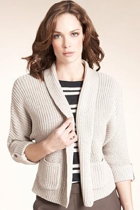 Autograph Cotton Rich Edge to Edge Sparkle Cardigan
