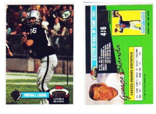 1992 Topps Stadium Club Football Legends George Blanda Oakland Raiders Card