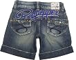 RED PEPPER 7129 Size 27 Women's Denim Shorts Embroidery Embroidered Distressed