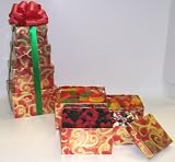 Review Scott's Cakes  / Scott's Cakes 4 Tier Red and Gold Swirl Box Gummie Candy Lovers Surprise