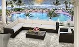 Outdoor Patio Wicker Sofa Sectional 7 Pc Set Espresso - All Weather & Free Shipping! Outdoor Patio Wicker Sofa Sectional 7 Pc Set Espresso - All Weather & Free Shipping!