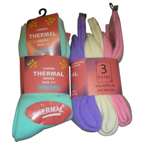 6 pairs ladies thermal socks.warmth.nice colours