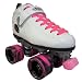 Sure Grip Boxer White Boots with Pink & Black Swirl Wheels and Pink Laces Mens Boys Ladies Womens Girls Kids Childrens Youth Quad Speed Roller Derby Skating Skates
