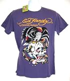 Ed Hardy - Ed Hardy Men's Short Sleeve Tee Shirt - Eagle vs. Snake (Purple)