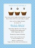Cupcake Boy Baby Shower Invitations