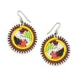 Autumn Harvest African Beaded Circular Dangle Earrings