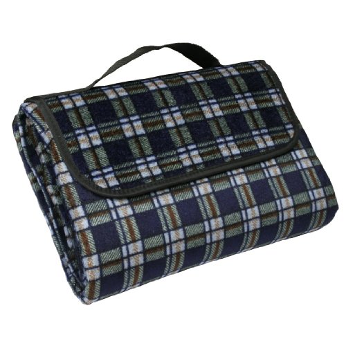 10T Picnic Couverture de pique-nique ou plage Bleu/Carreaux 150 x 130 cm