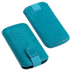 Original EXXCASE � Ledertasche Wished T�rkis f�r Sony Ericsson Xperia arc S mit R�ckzugfunktion , Handytasche , Case , H�lle , Etui , Slide , Display Schutz , Secure