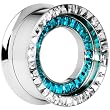 1" Stainless Steel Aqua Clear CZ Double Row Screw Fit Tunnel