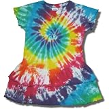 Tie Dye Mania Toddler Retro Rainbow Swirl Tie-Dye Ruffle Dress