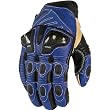 Icon Overlord Short Men's Leather Sportsbike Motorcycle Gloves - Blue
