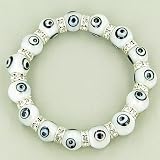 Swarovski Crystals Snow White Evil Eye Protection Bracelet
