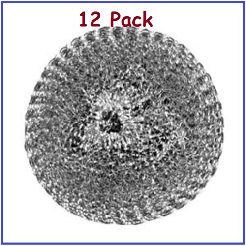(12 Pack) ChefLand 4" Stainless Steel Scrubber Pads for Commercial Dishwashing 1 Dozen. *Great Quality*