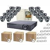 COMPLETE 16 CHANNEL ULTIMATE DVR SECURITY CAMERA SURVEILLANCE SYSTEM WITH BULK CABLE