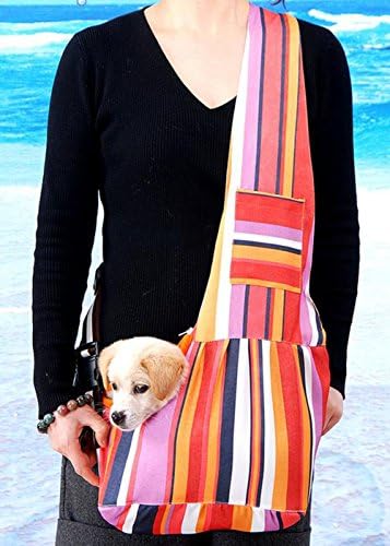 Crazystone's Pet Outdoor Travel Oxford Front Carrier Bag (Rainbow)