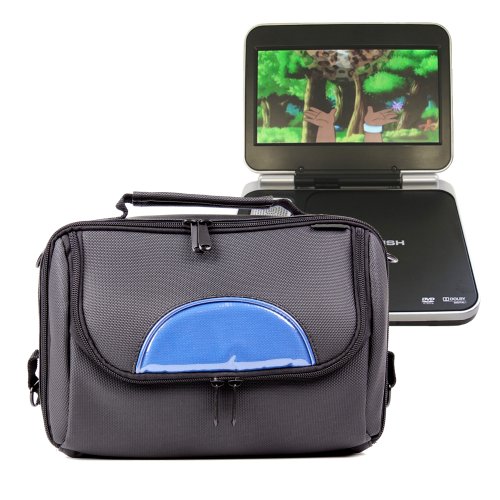 DURAGADGET 2 In 1 Bag And Headrest Mount For Bush BDVD 8380 & BDVD 72708M Portable DVD Players