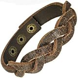 Distressed Braided Leather Bracelet