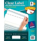 Avery Index Maker Clear Label Dividers with 8 White Tabs 25 Count
