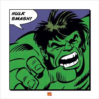 Ppr45254 Marvel Comics Incredible Hulk Quote 40cm X 40cm High Quality Art Print Framed In High Quality Black Plastic Frame With Plexiglass Picture