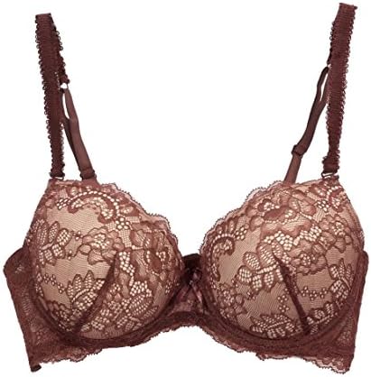 2-Pc Women's Allover Lace Bra & Panties Set - Brown 32B