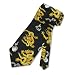 Men's Handmade Tie Gold Dragon Black Silk Necktie