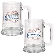 Los Angeles Clippers 2pc 15oz Glass Tankard Set - Primary Logo NBA Basketball