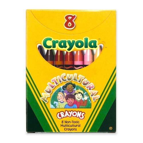 Crayola LLC - Multicultural Crayons, Nontoxic, 8/BX, Assorted