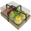 Red Apple, Yellow Apple and Pear Set of 6 Tealights